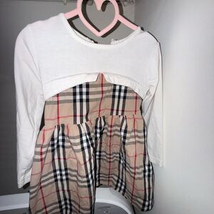 Plaid Dress white & Tan